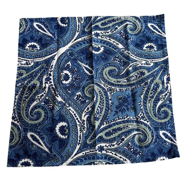 April Cornell napkins (4) blue & sage green paisley print squares 100% cotton - Picture 5 of 6